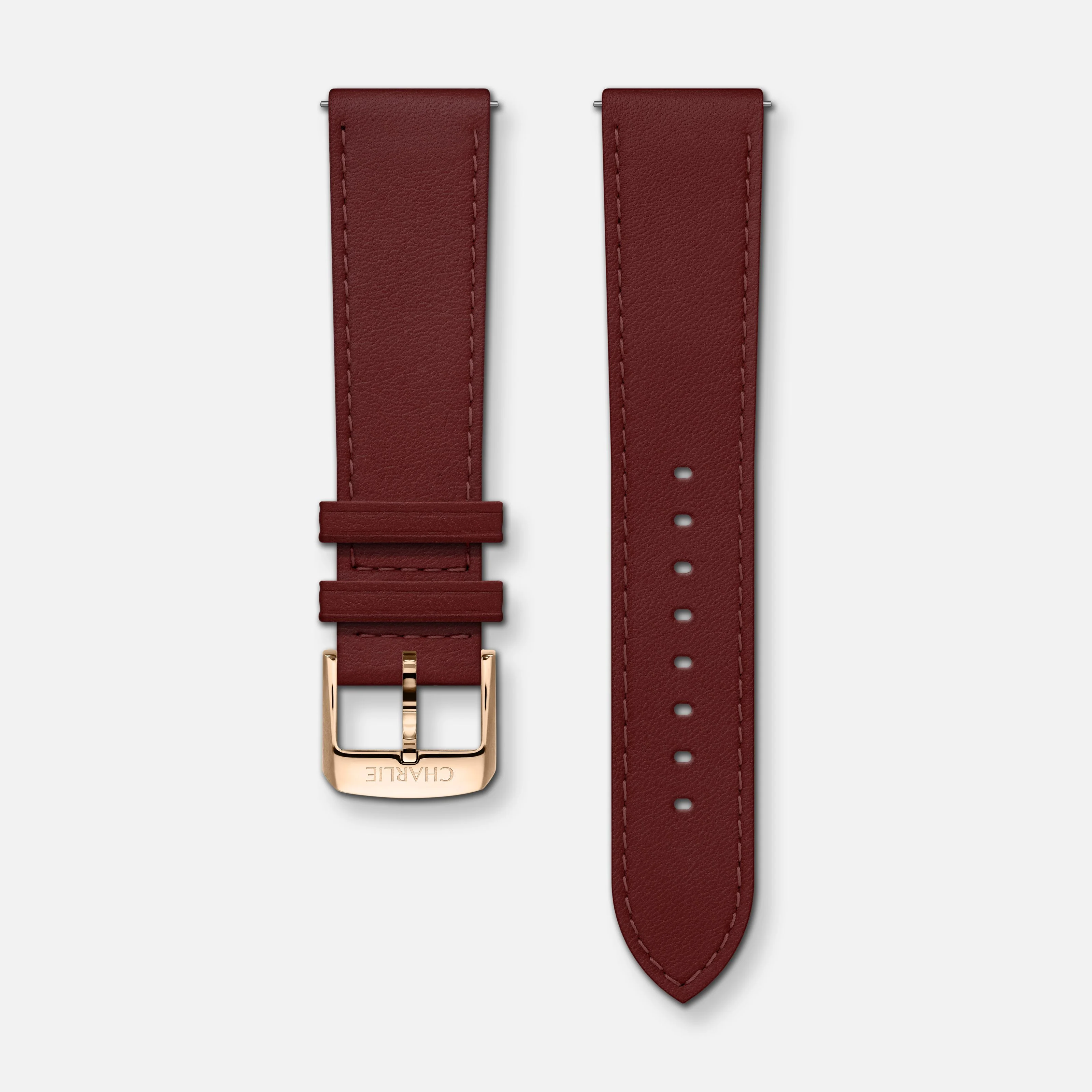 Bracelet cuir bordeaux 20mm - Image 3