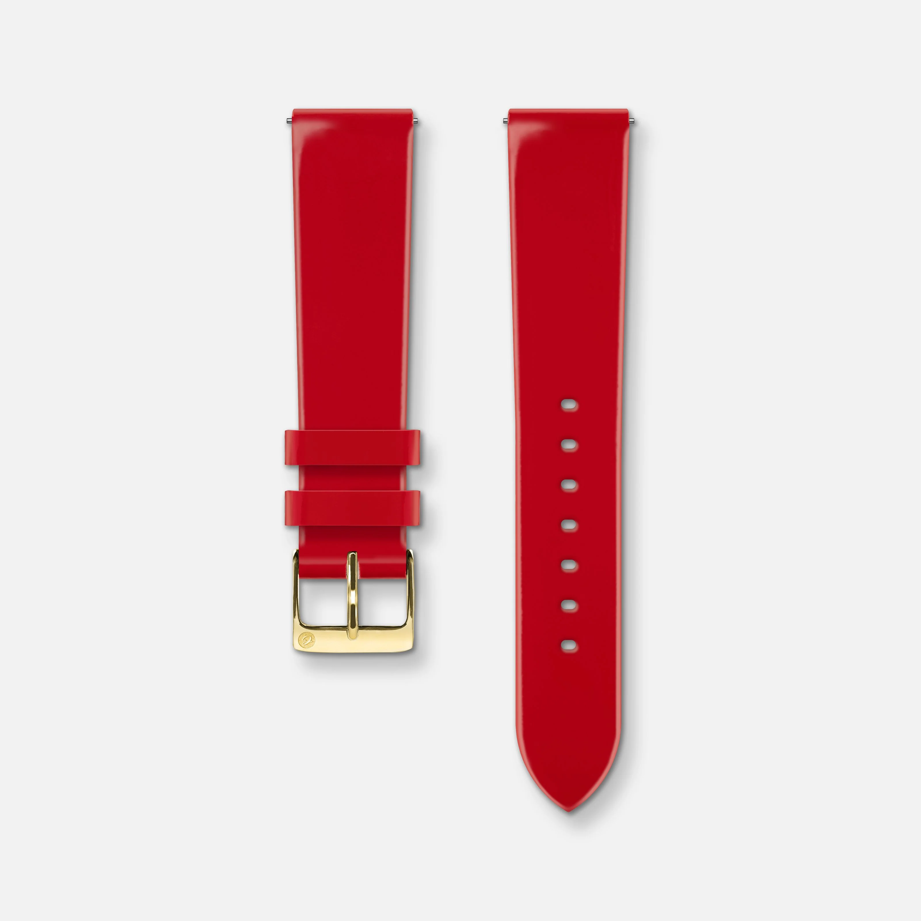 Bracelet cuir vernis rouge 18mm - Image 4